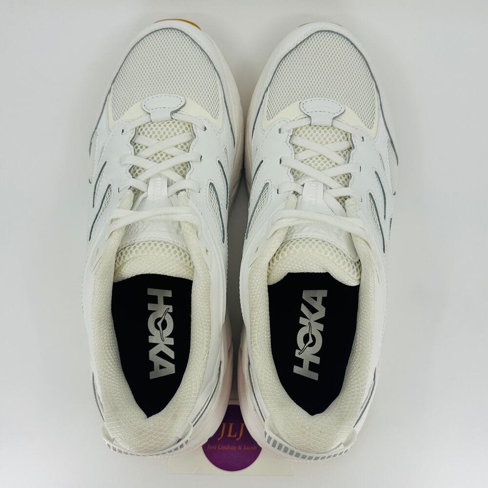 Hoka One One Men's Clifton L Athletics Leather Sneakers White WWC Size 10 / 11 W - Picture 9 of 11